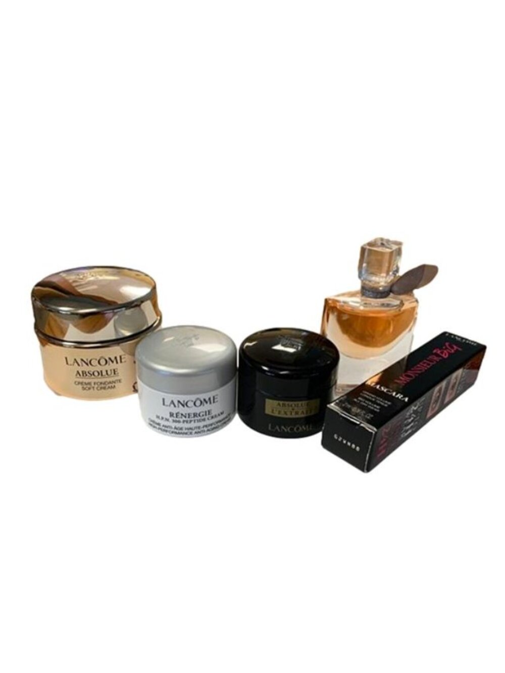 Lancome 5 Piece Skin Care Travel Gift Set Absolue Elixer Soft Cream Renergie HPN
